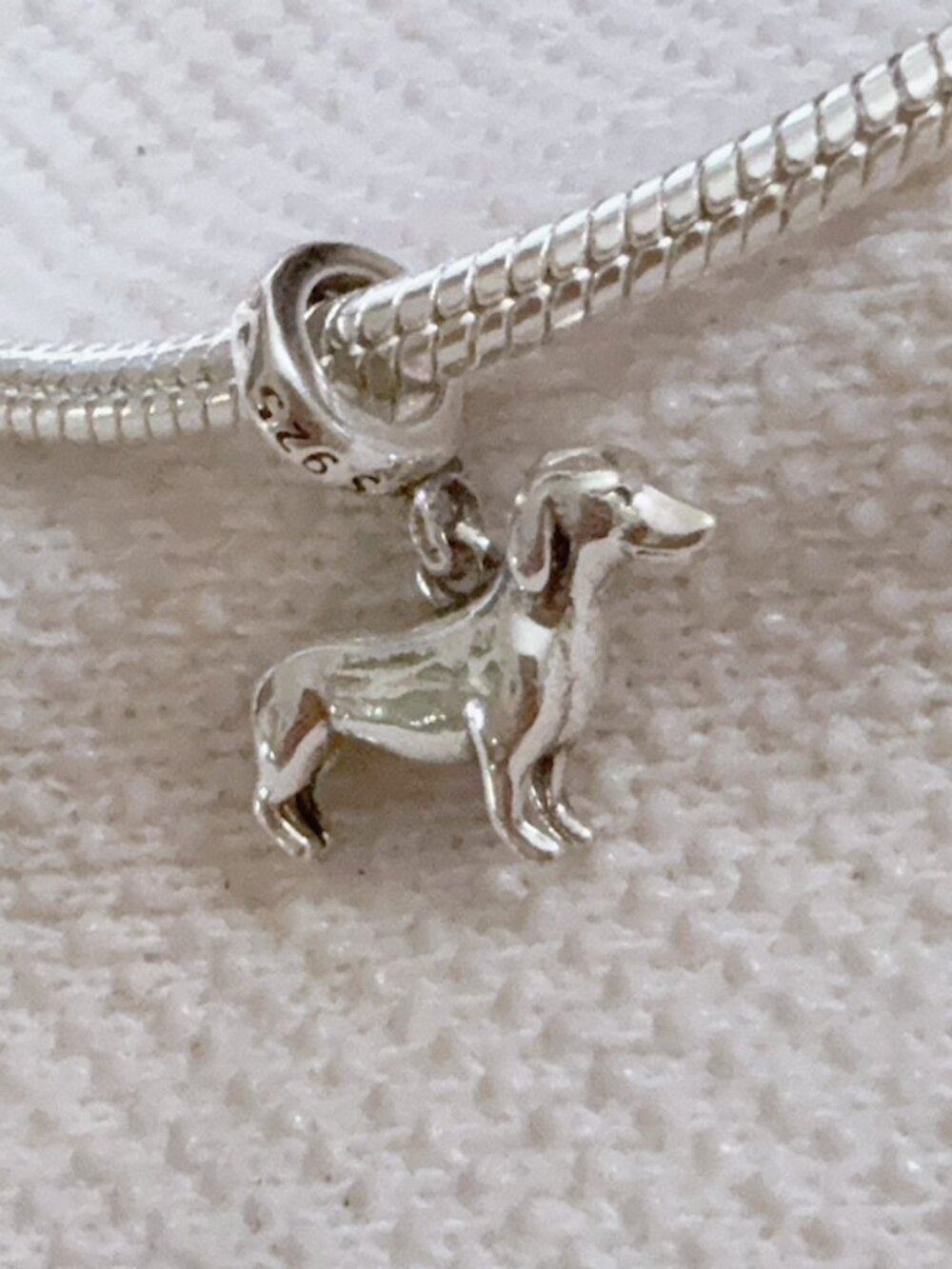 Dachshund Dog Charm S925 Silver Charm Fit Pandora Bracelet